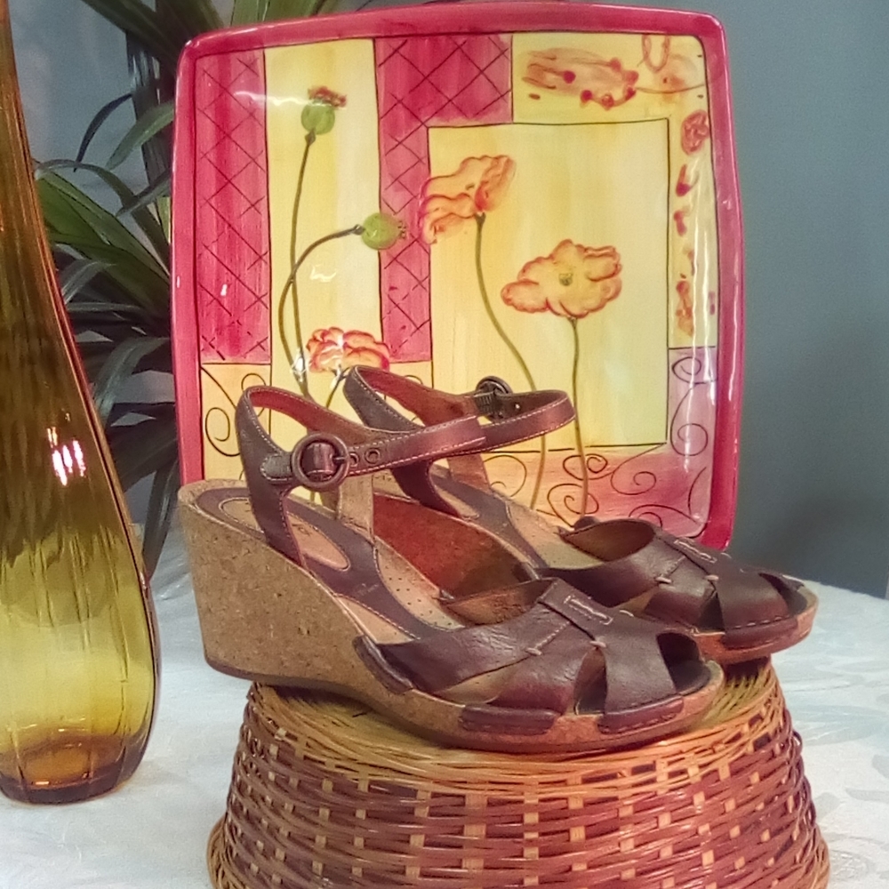 Clarks Leather Wedge
